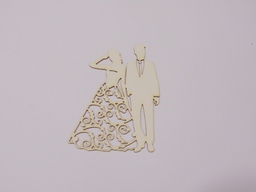 Елемент от бирен картон Младоженци / Сватба -0296
