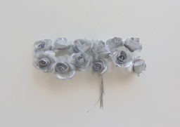 Хартиени рози цвят сребро - 12 бр.