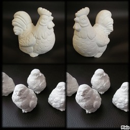 Гипсова фигура Кокошка с пиленца -комплект 5 фигурки