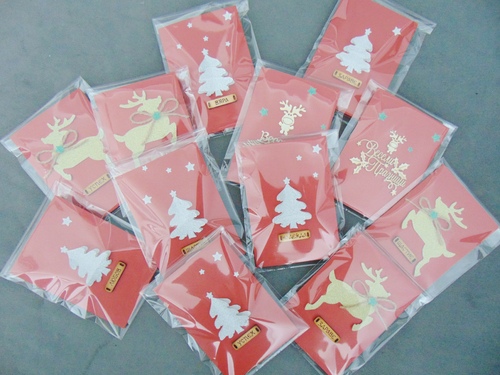 Сет 12 бр. ръчно изработени картички за Коледа 013